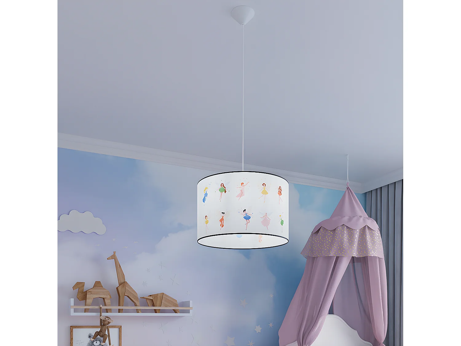 Hanglampen Wróżki Modern Van  - 1 Lichtbronnen - L.40 X H.95 Cm - Veelkleurig