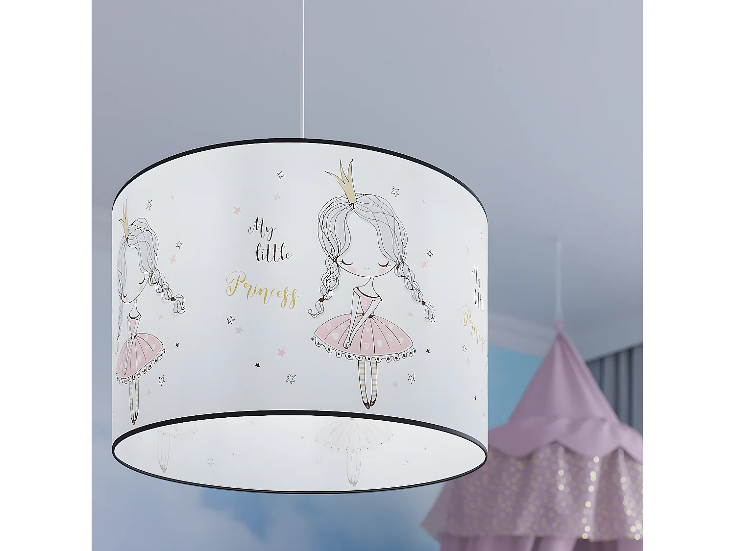 Lámparas Colgantes Princess Moderno De Cloruro De Polivinilo - 1 Fuentes Luminosas - L.40 X A.95 Cm - Multicolor