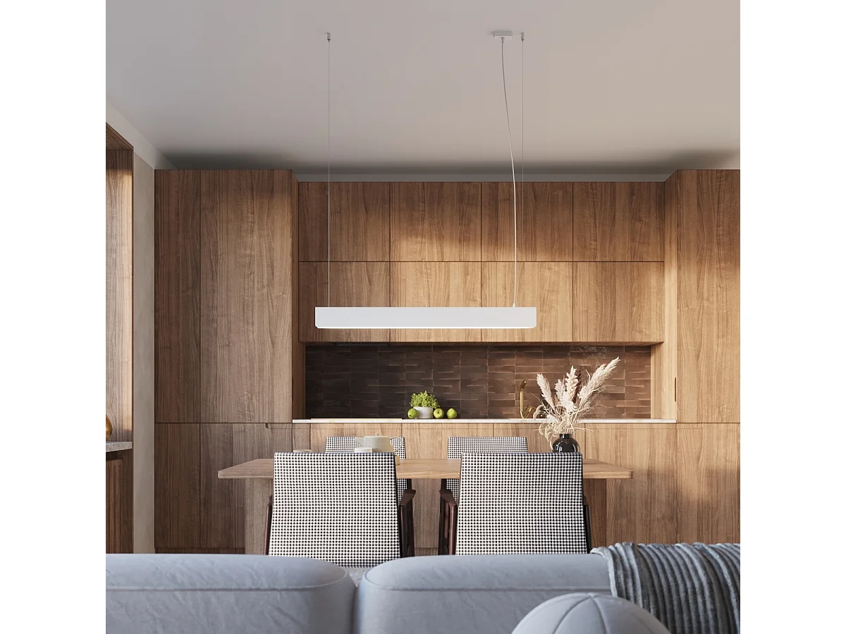 Pendelleuchten Spark Modern Aus  Stahl - 1 Lichtquellen - L.100 X H. Cm - Weiß