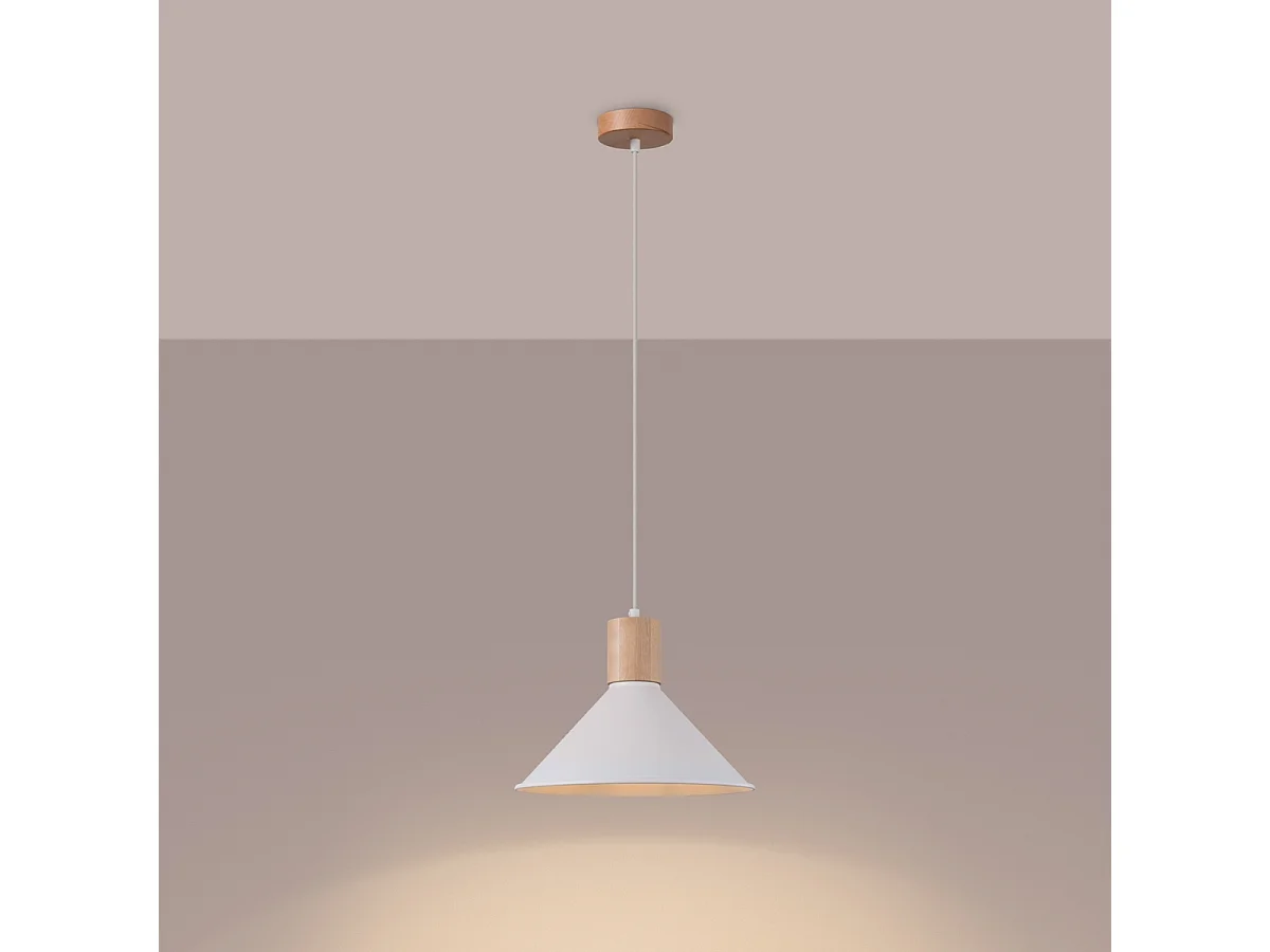 Lampade A Sospensione Jaga Scandinavo Di Acciaio - 1 Sorgenti Luminose - L.30 X A.120 Cm - Bianco