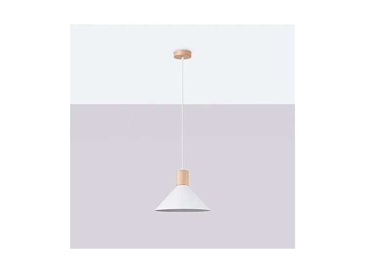 Lampes Suspendues Jaga Scandinave En Acier - 1 Sources Lumineuses - L.30 X H.120 Cm - Blanc