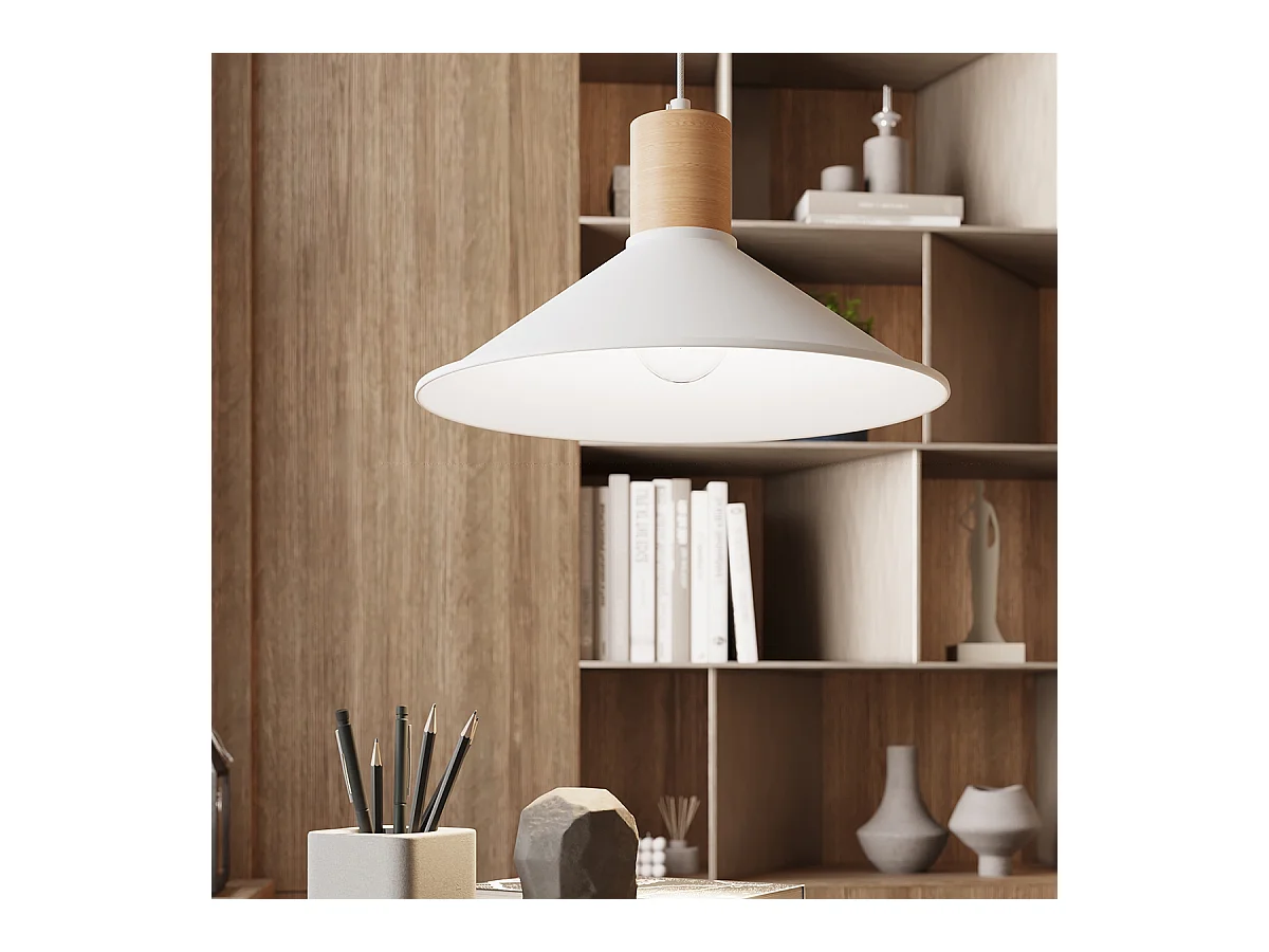 Pendelleuchten Jaga Skandinavisch Aus  Stahl - 1 Lichtquellen - L.30 X H. Cm - Weiß