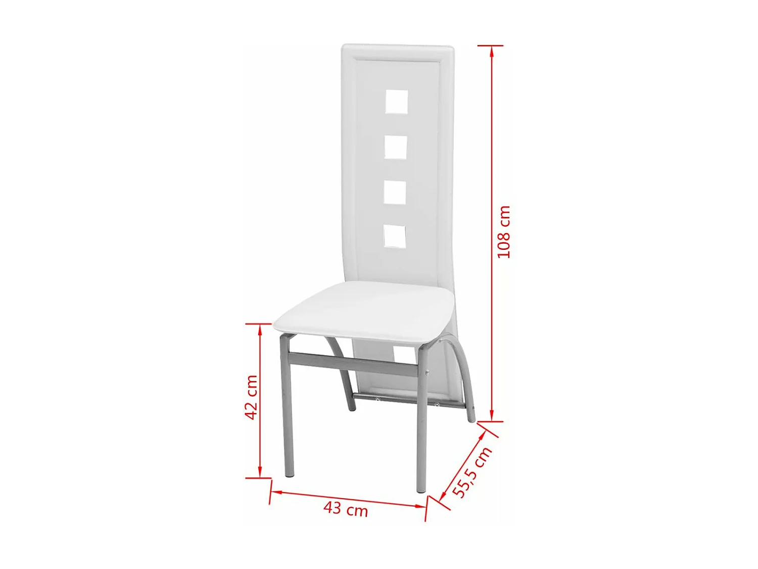 Lot de 2 chaises de salle à manger cuisine design contemporain synthétique blanc CDS020190