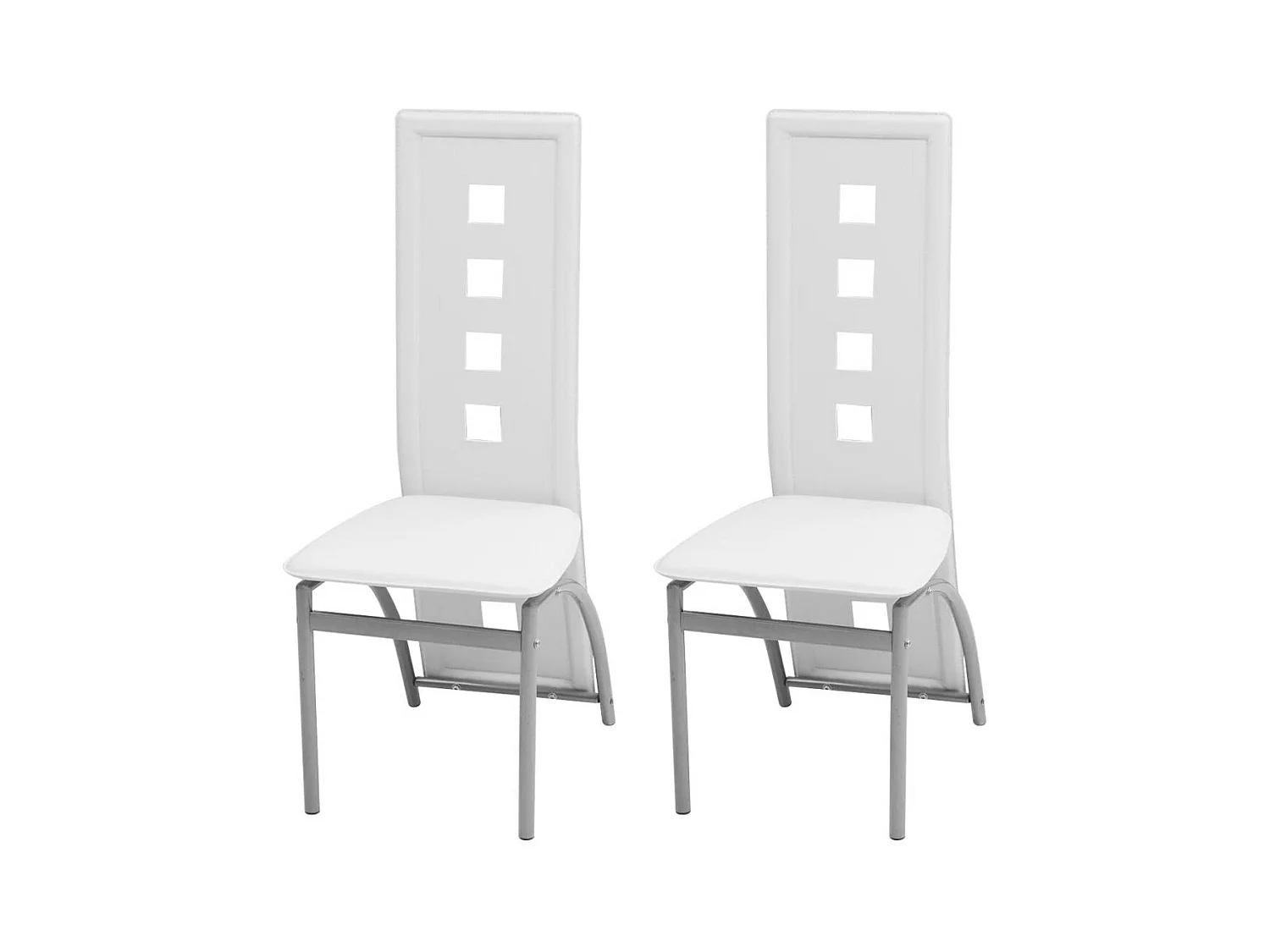 Lot de 2 chaises de salle à manger cuisine design contemporain synthétique blanc CDS020190