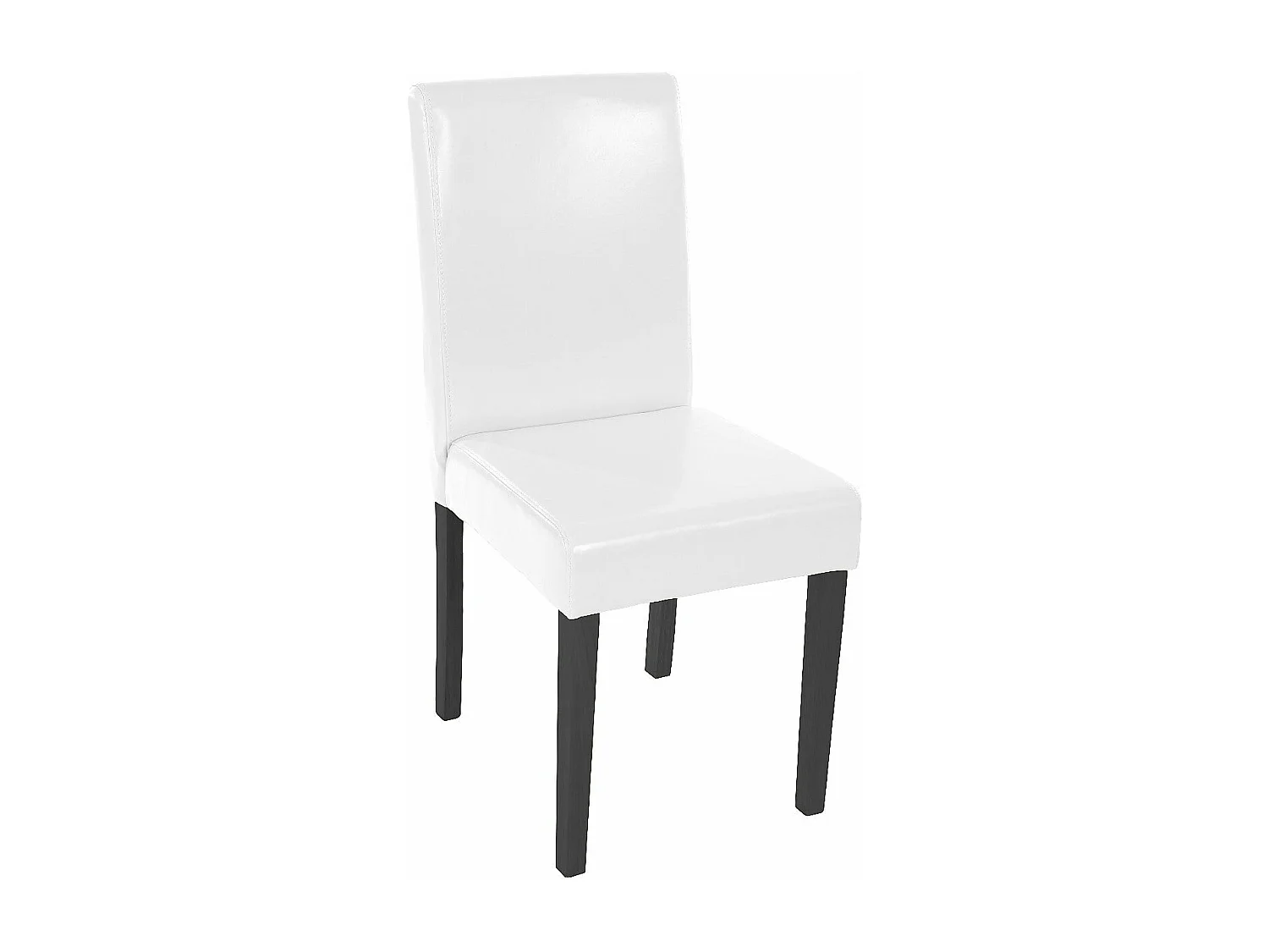 Lot de 2 chaises de salle à manger synthétique blanc pieds foncés CDS04048