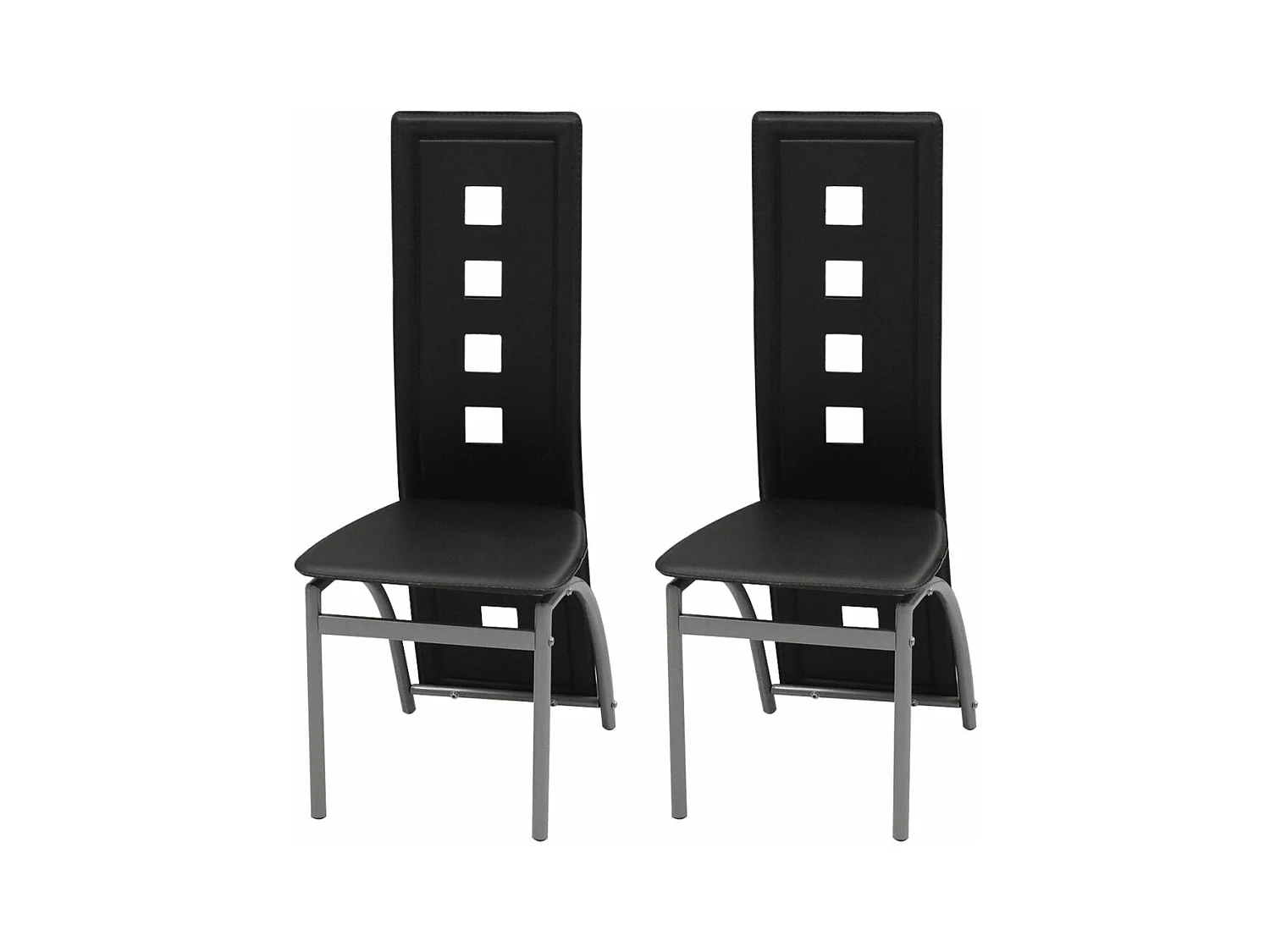 Lot de 2 chaises de salle à manger cuisine moderne et confortable en synthétique noir CDS020825