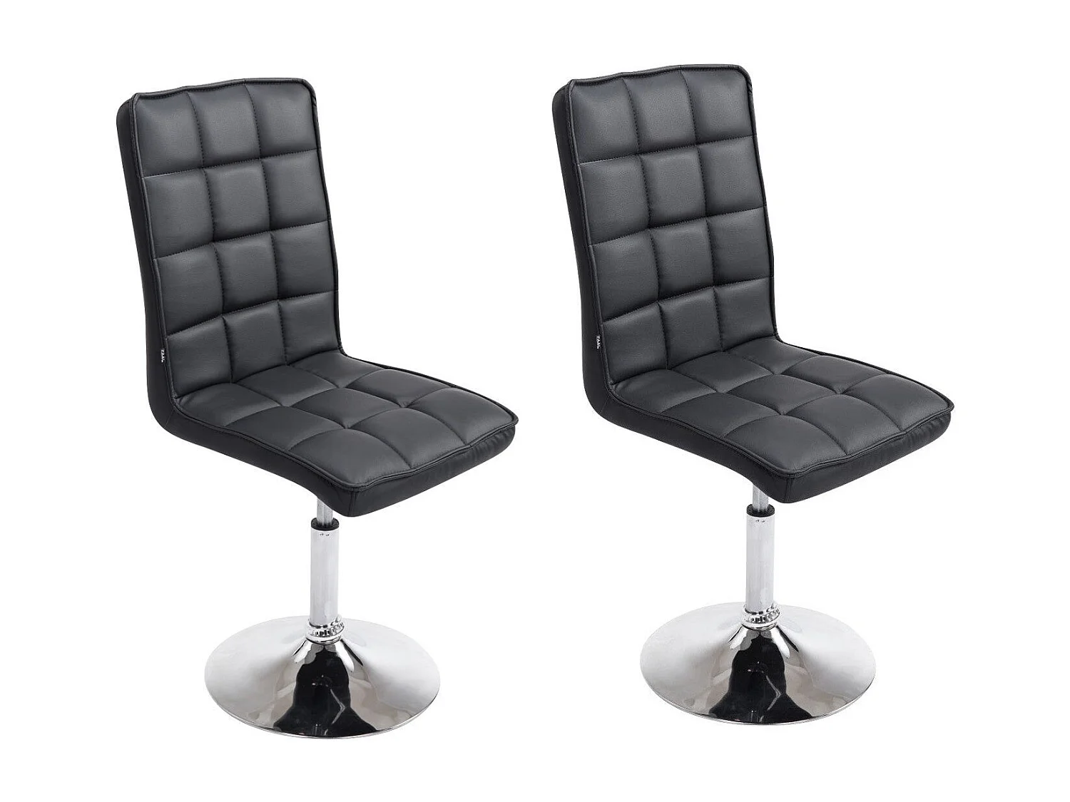 Lot de 2 chaises de salle à manger hauteur réglable en synthétique noir CDS10060