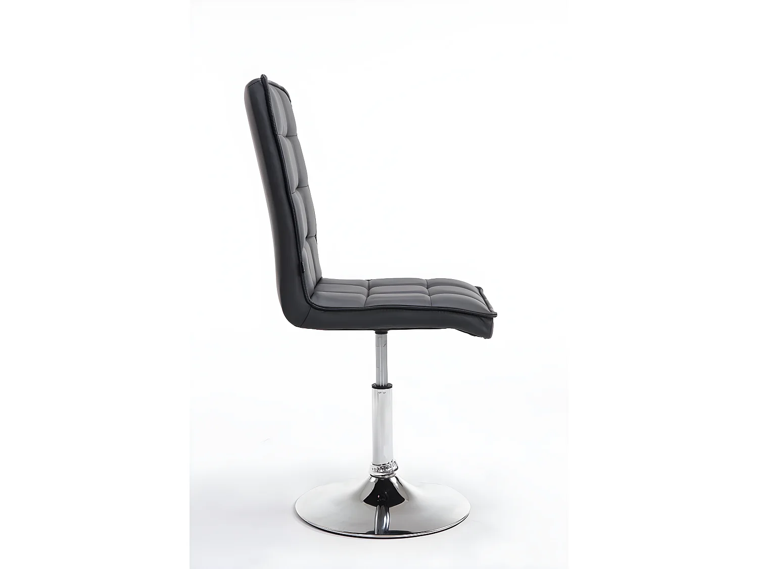 Lot de 2 chaises de salle à manger hauteur réglable en synthétique noir CDS10060