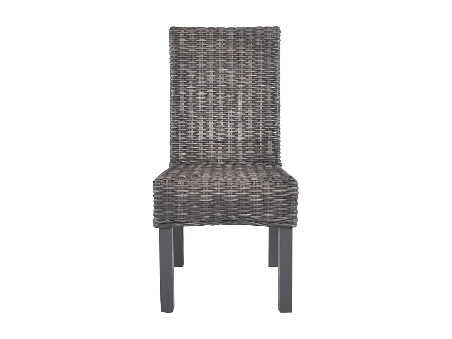 Lot de 4 chaises de salle à manger cuisine marron Rotin Kubu et bois de manguier CDS021696