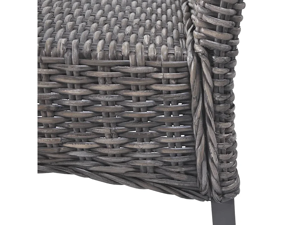 Lot de 4 chaises de salle à manger cuisine marron Rotin Kubu et bois de manguier CDS021696