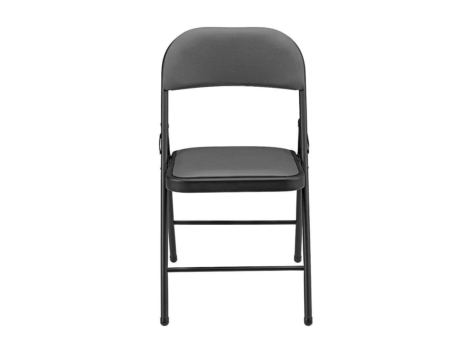 Lot de 6 chaises de bureau conférence visiteur pliable en synthétique gris et métal noir 03_0005806