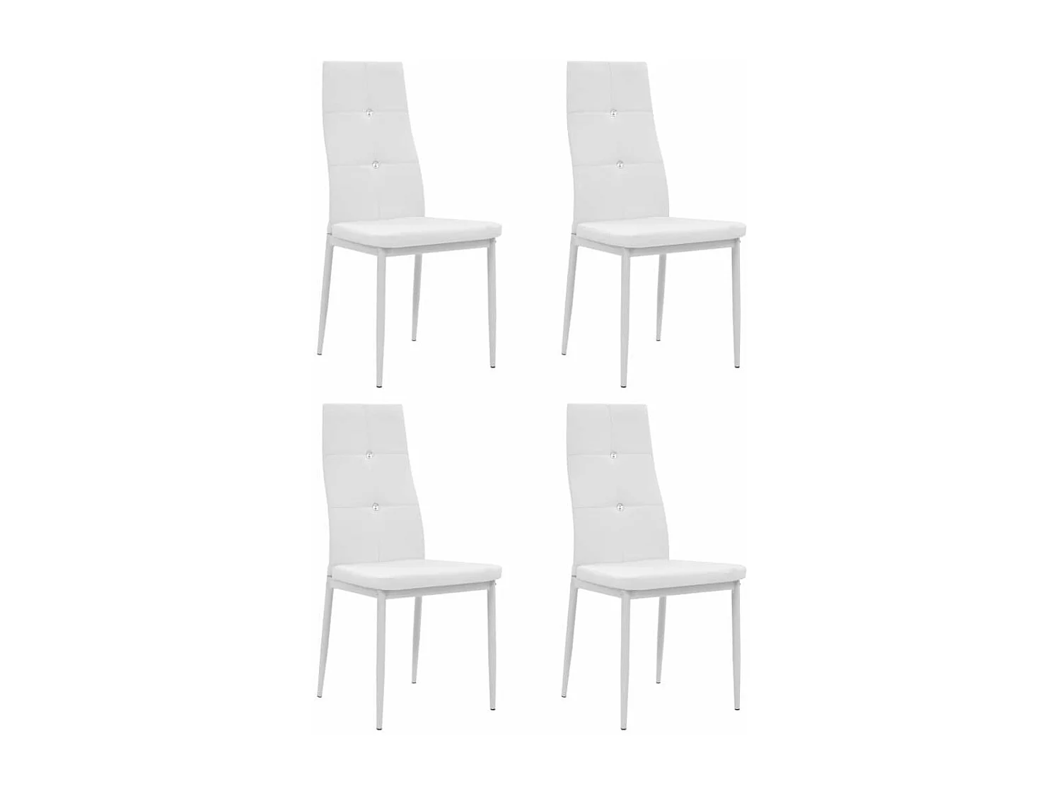 Conjunto de 4 sillas de comedor sintético blanco CDS021252