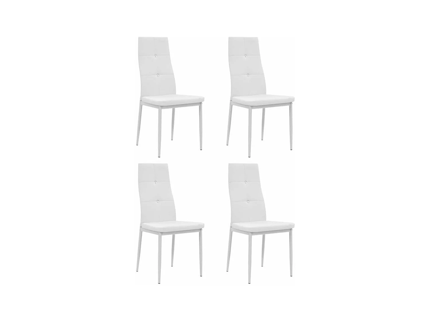 Lot de 4 chaises de salle à manger cuisine design élégant synthétique blanc CDS021252