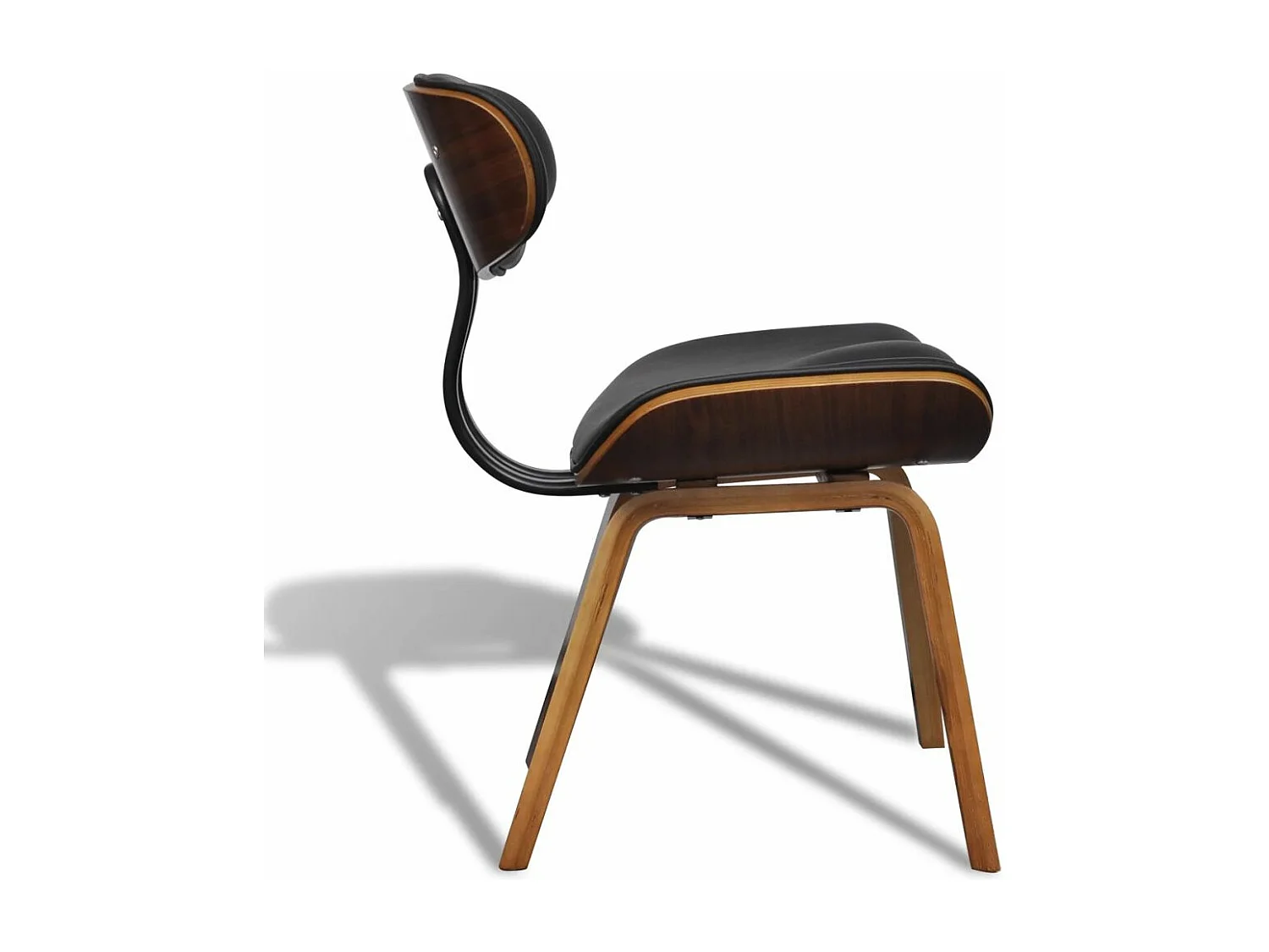 Lot de 2 chaises de salle à manger cuisine design moderne et simple bois courbé et synthétique CDS020271