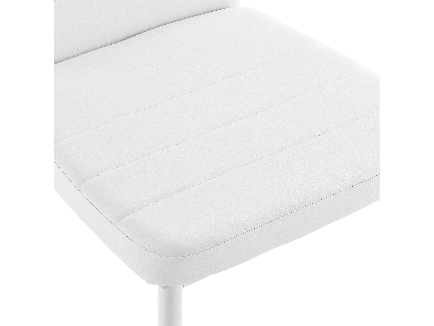 6 x Chaises de salle à manger blanc avec rembourrage cuir synthétique 03_0000285