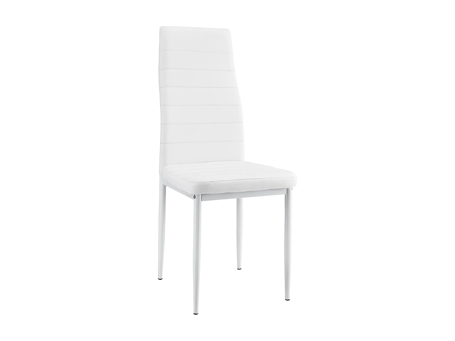 6 x Chaises de salle à manger blanc avec rembourrage cuir synthétique 03_0000285