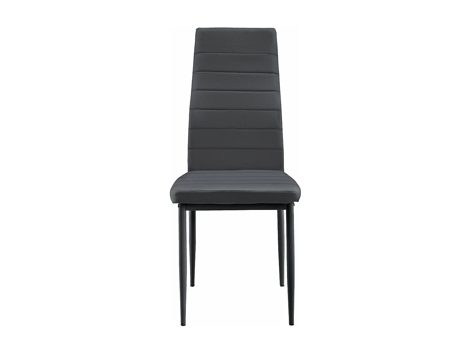 6 x Chaises de salle à manger gris foncé avec rembourrage cuir synthétique 03_0000286