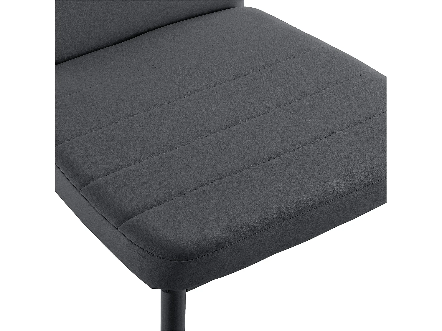 6 x Chaises de salle à manger gris foncé avec rembourrage cuir synthétique 03_0000286