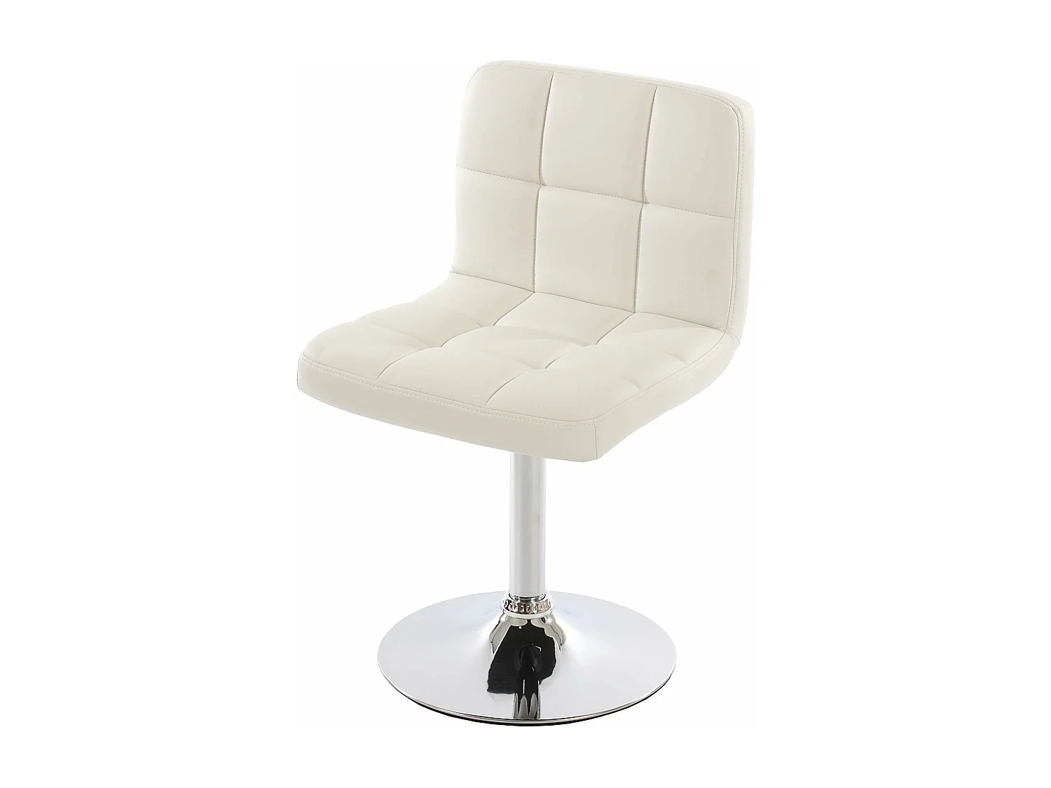 Silla comedor cocina sin ruedas polipiel blanco patas cromadas 04_0002297