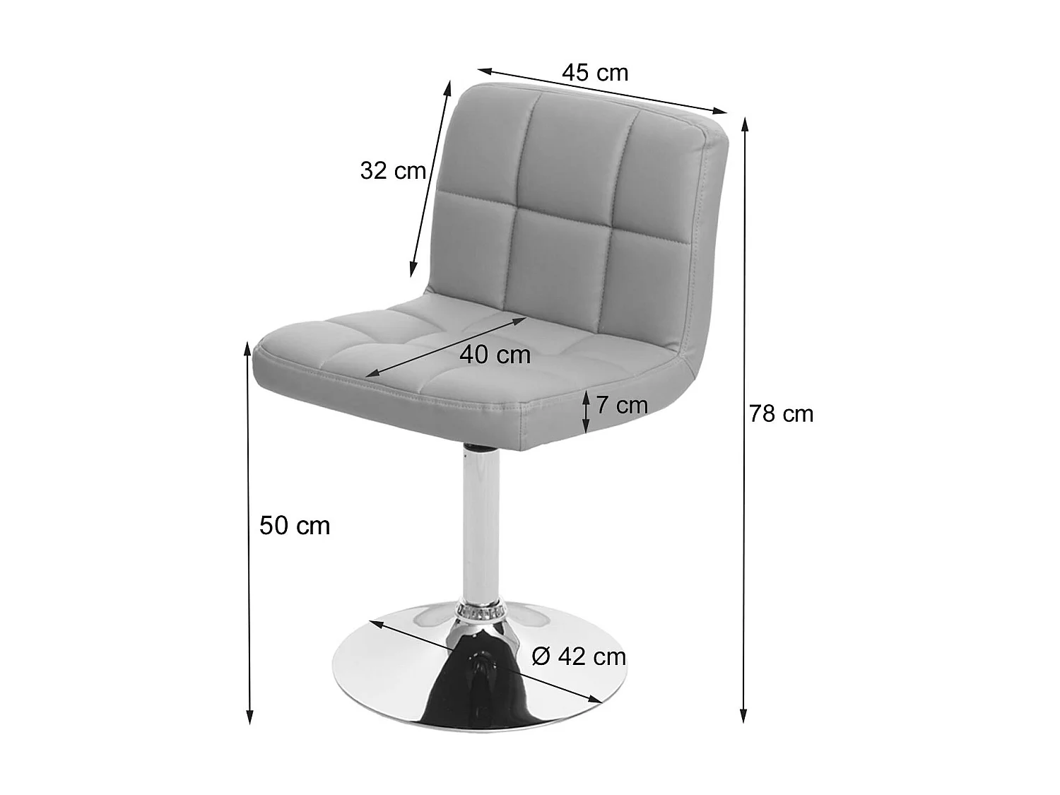Silla comedor cocina sin ruedas polipiel blanco patas cromadas 04_0002297