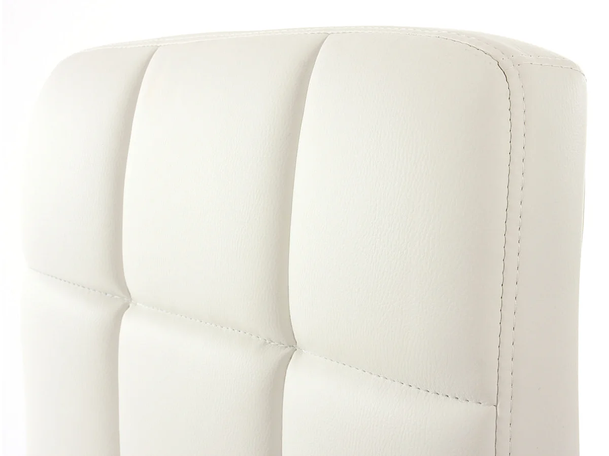 Silla comedor cocina sin ruedas polipiel blanco patas cromadas 04_0002297