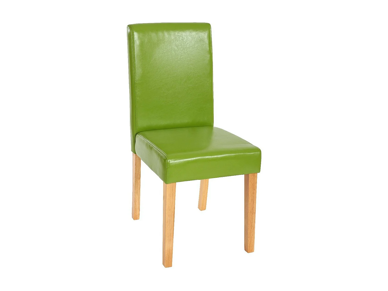 Lot de 4 chaises de salle à manger synthétique vert pieds clairs CDS04131