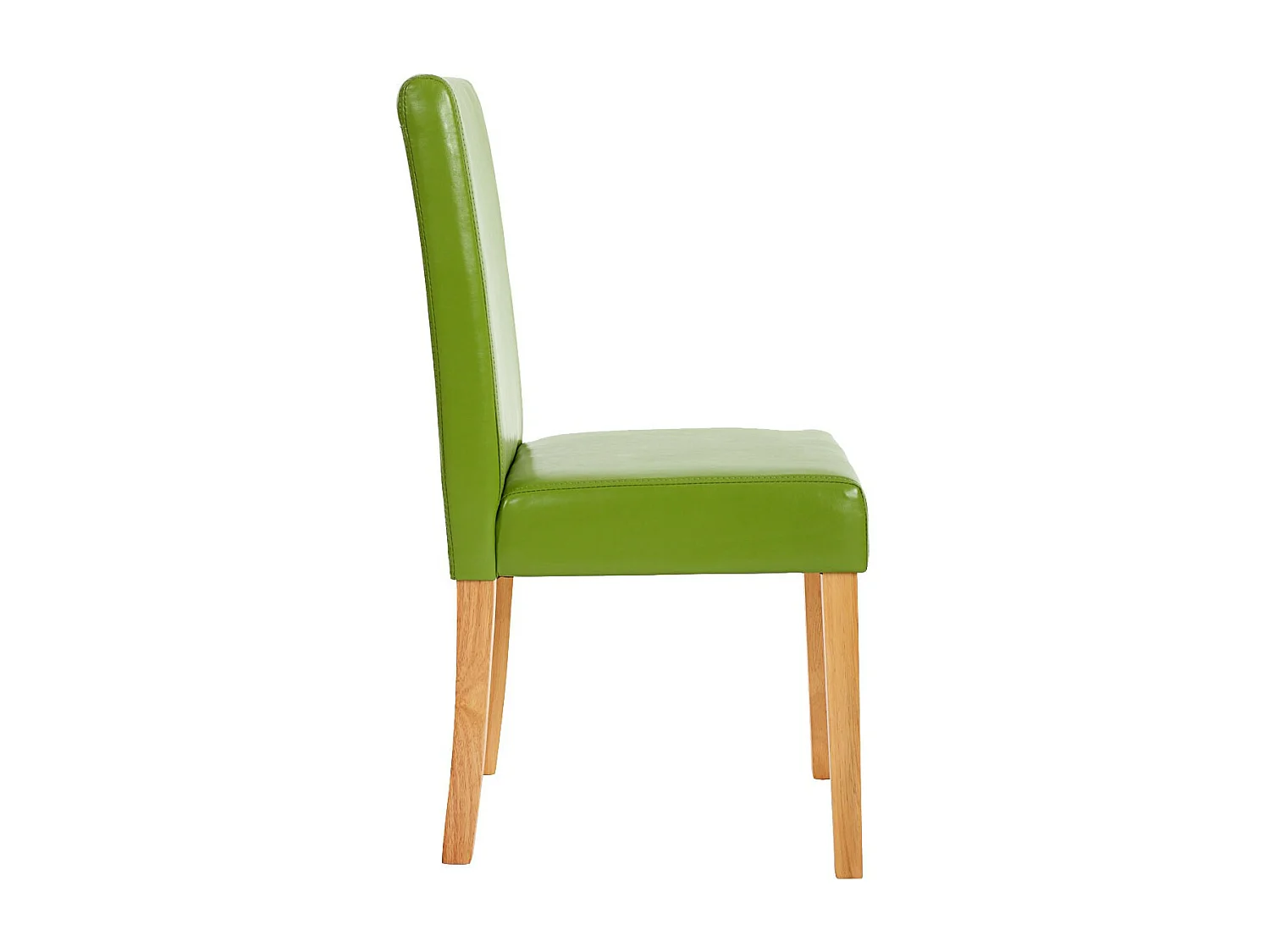 Lot de 4 chaises de salle à manger synthétique vert pieds clairs CDS04131