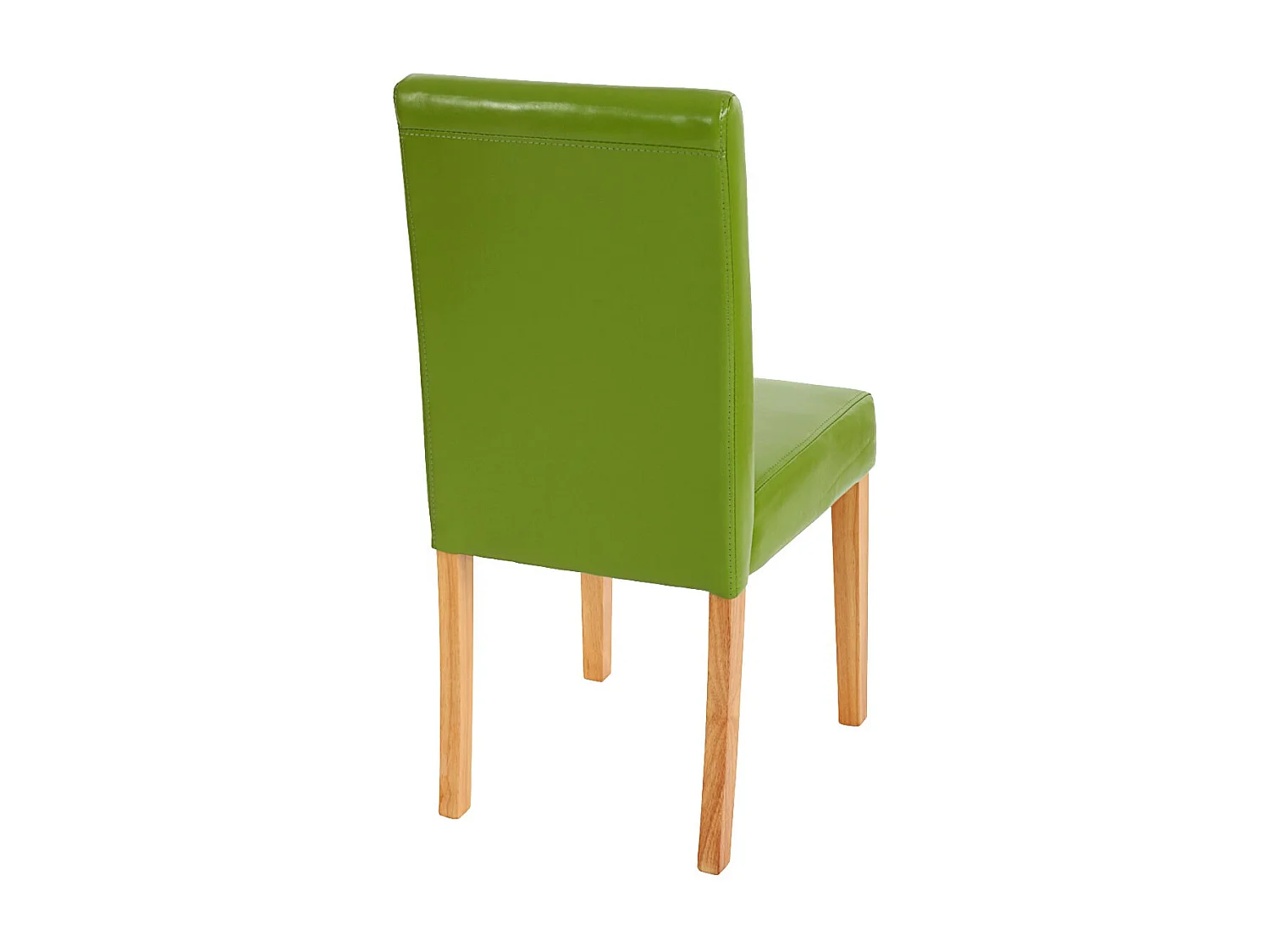 Lot de 4 chaises de salle à manger synthétique vert pieds clairs CDS04131