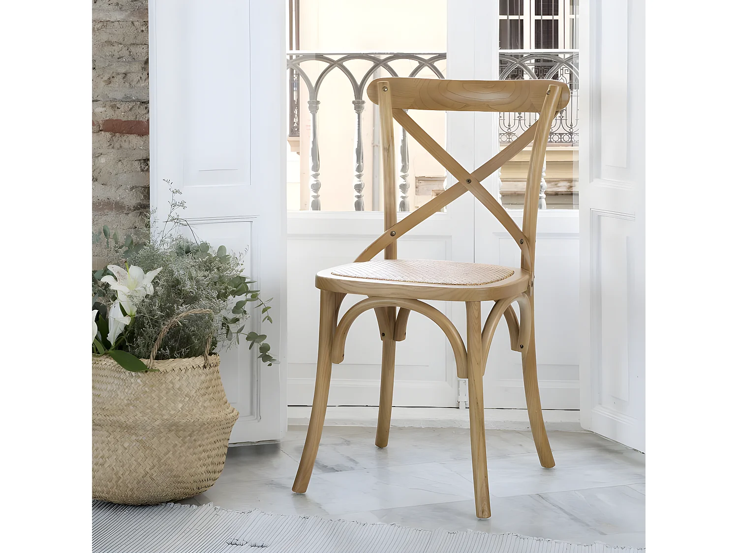 Chaise bois orme naturel 46x87