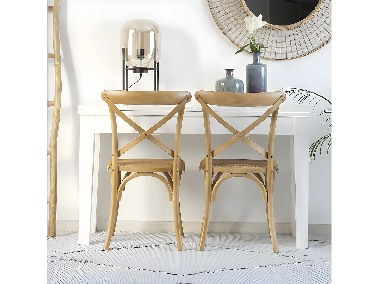 Chaise bois orme naturel 46x87