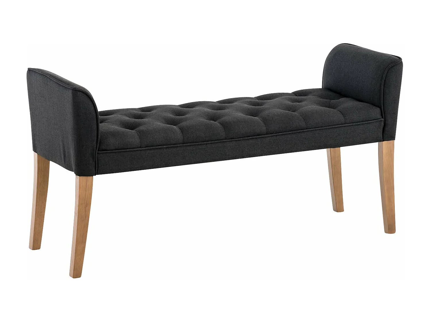 Banc banquette capitonné en bois marron 133 x 43 x 64 cm BAN10002