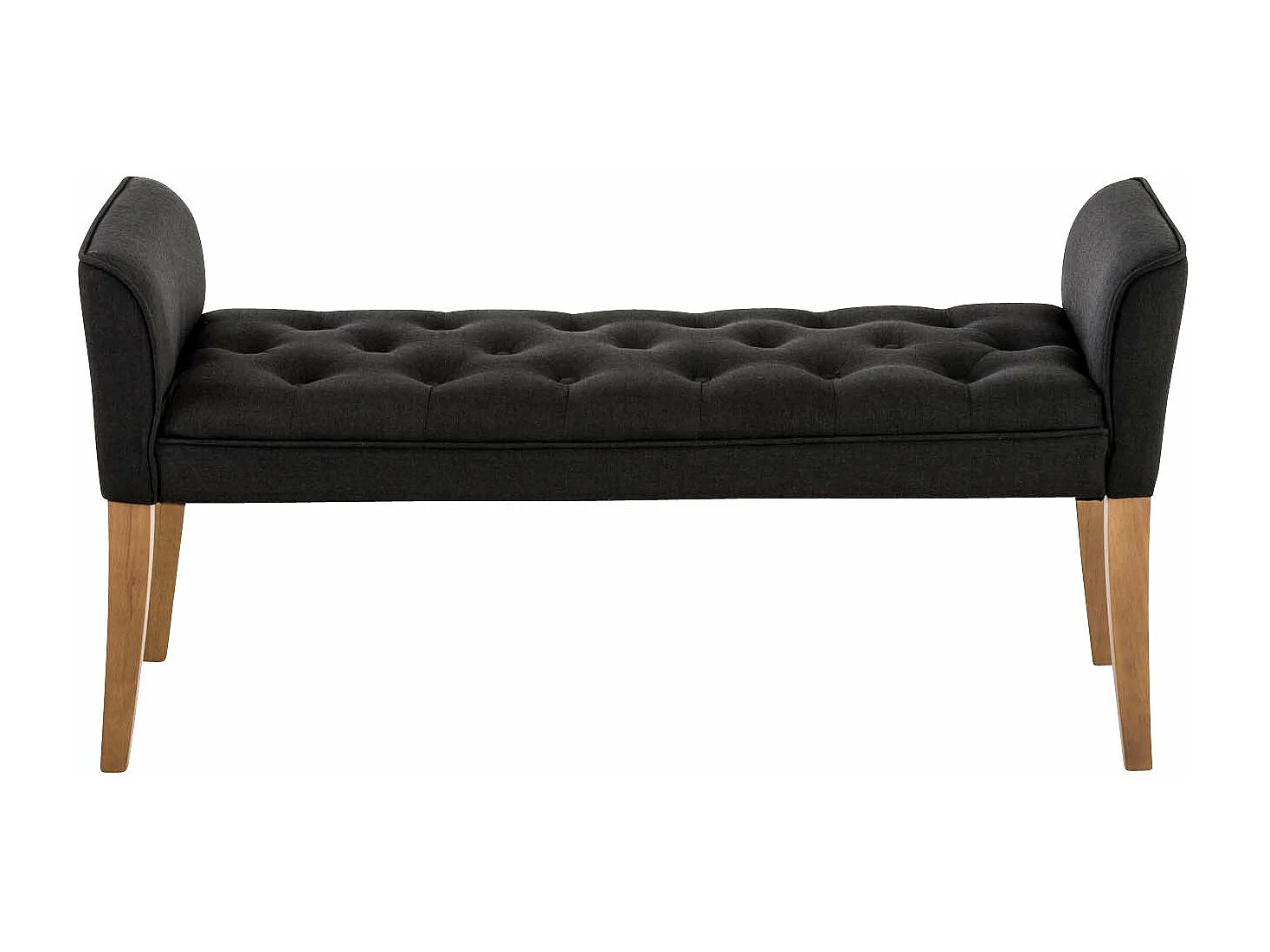 Banc banquette capitonné en bois marron 133 x 43 x 64 cm BAN10002