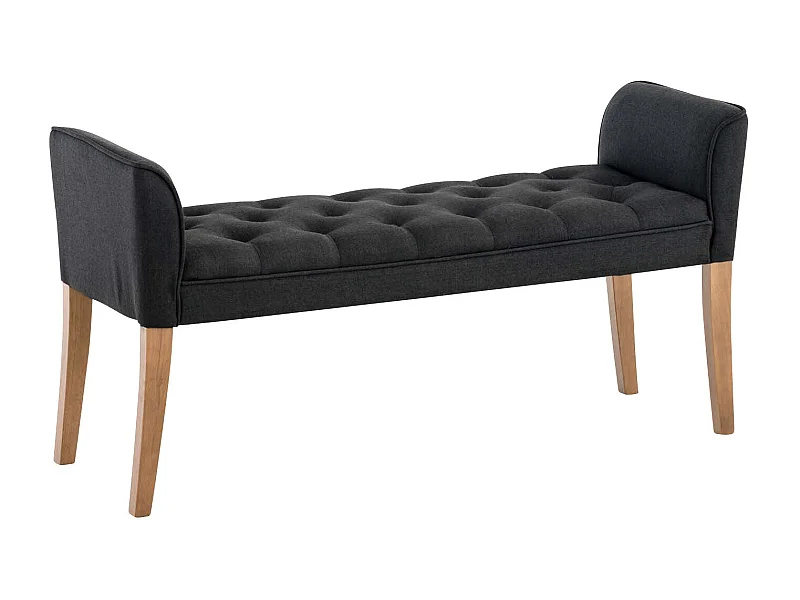 Banc banquette capitonné en bois marron 133 x 43 x 64 cm BAN10002