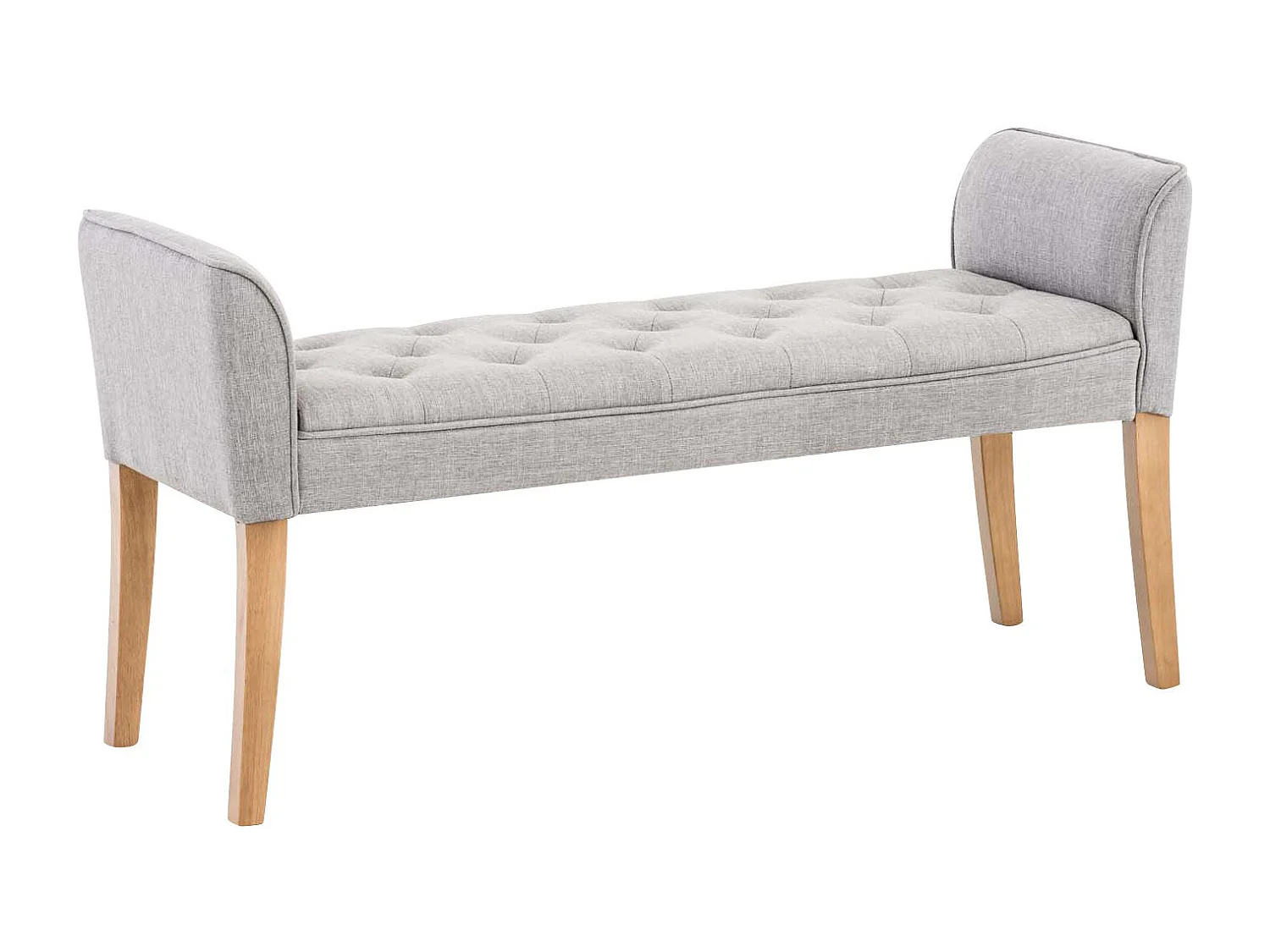 Banc banquette capitonné en bois marron 133 x 43 x 64 cm BAN10003