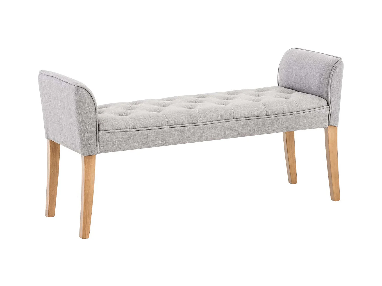 Banc banquette capitonné en bois marron 133 x 43 x 64 cm BAN10003