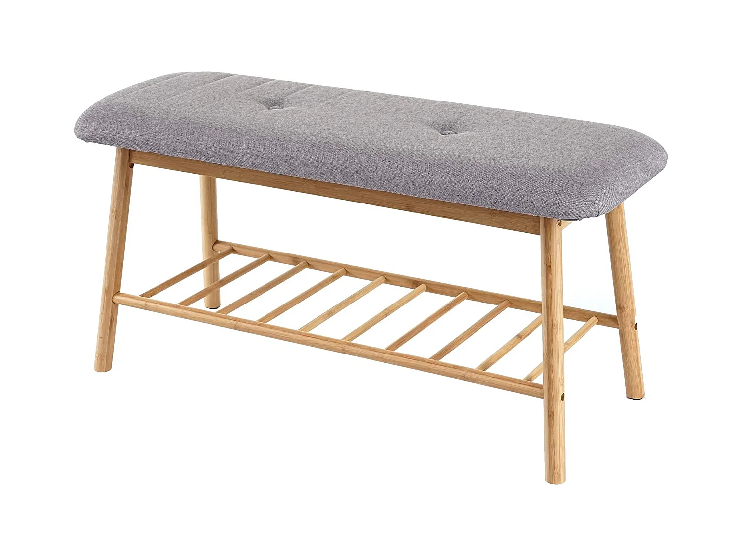 Banc étagère à chaussures bambou marron 90 x 34 x 44 cm BAN04050