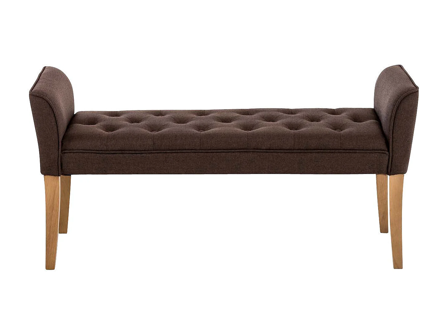 Banc banquette capitonné en bois marron 133 x 43 x 64 cm BAN10004