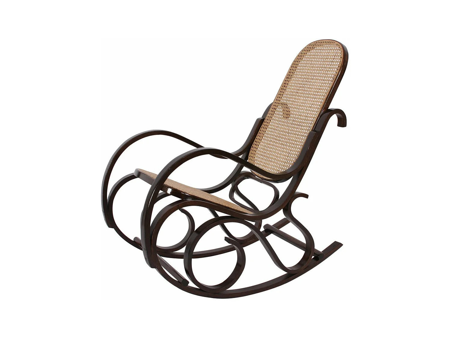 Fauteuil à bascule rocking marron 55 x 96 x 90 cm FAB04001