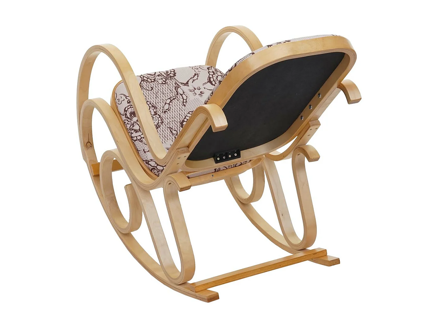 Fauteuil à bascule rocking bois marron 55 x 96 x 90 cm FAB04023