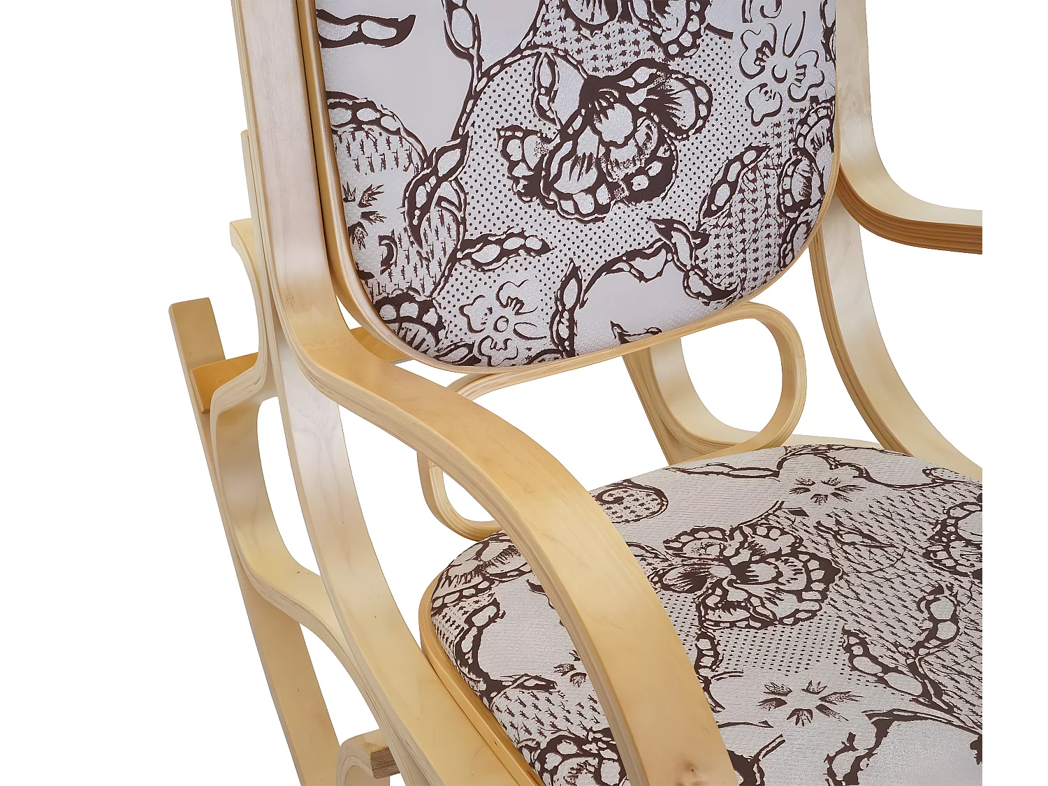 Fauteuil à bascule rocking bois marron 55 x 96 x 90 cm FAB04023