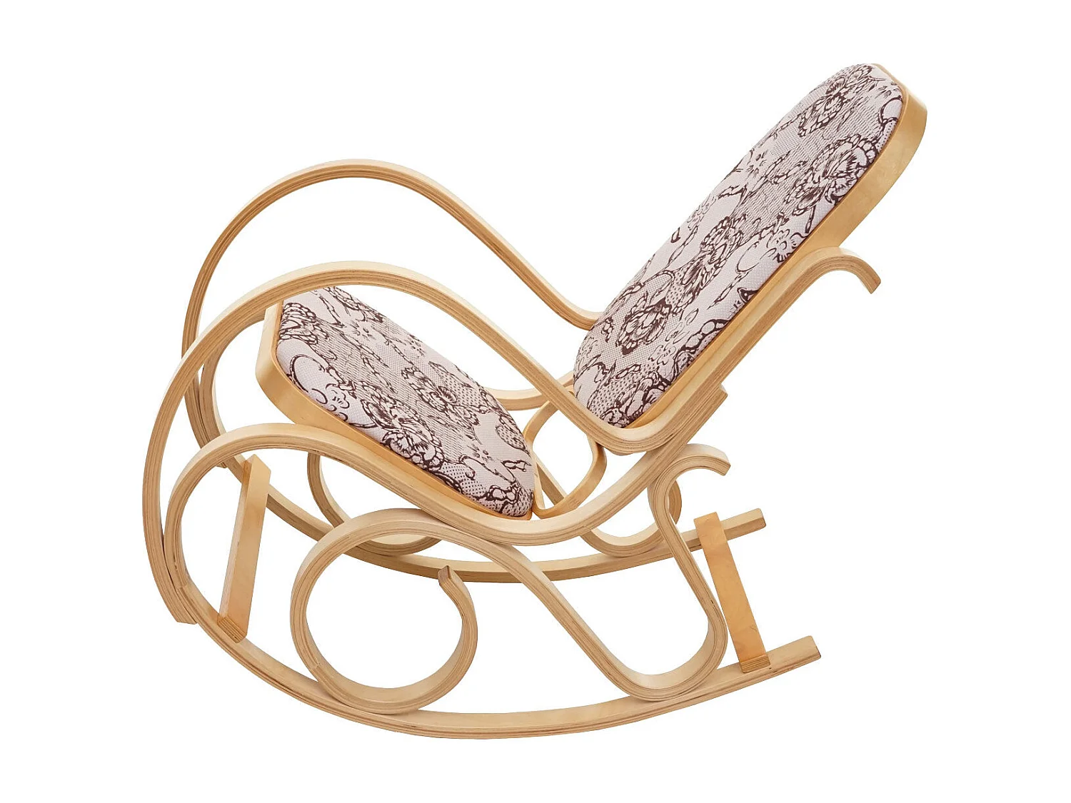 Fauteuil à bascule rocking bois marron 55 x 96 x 90 cm FAB04023