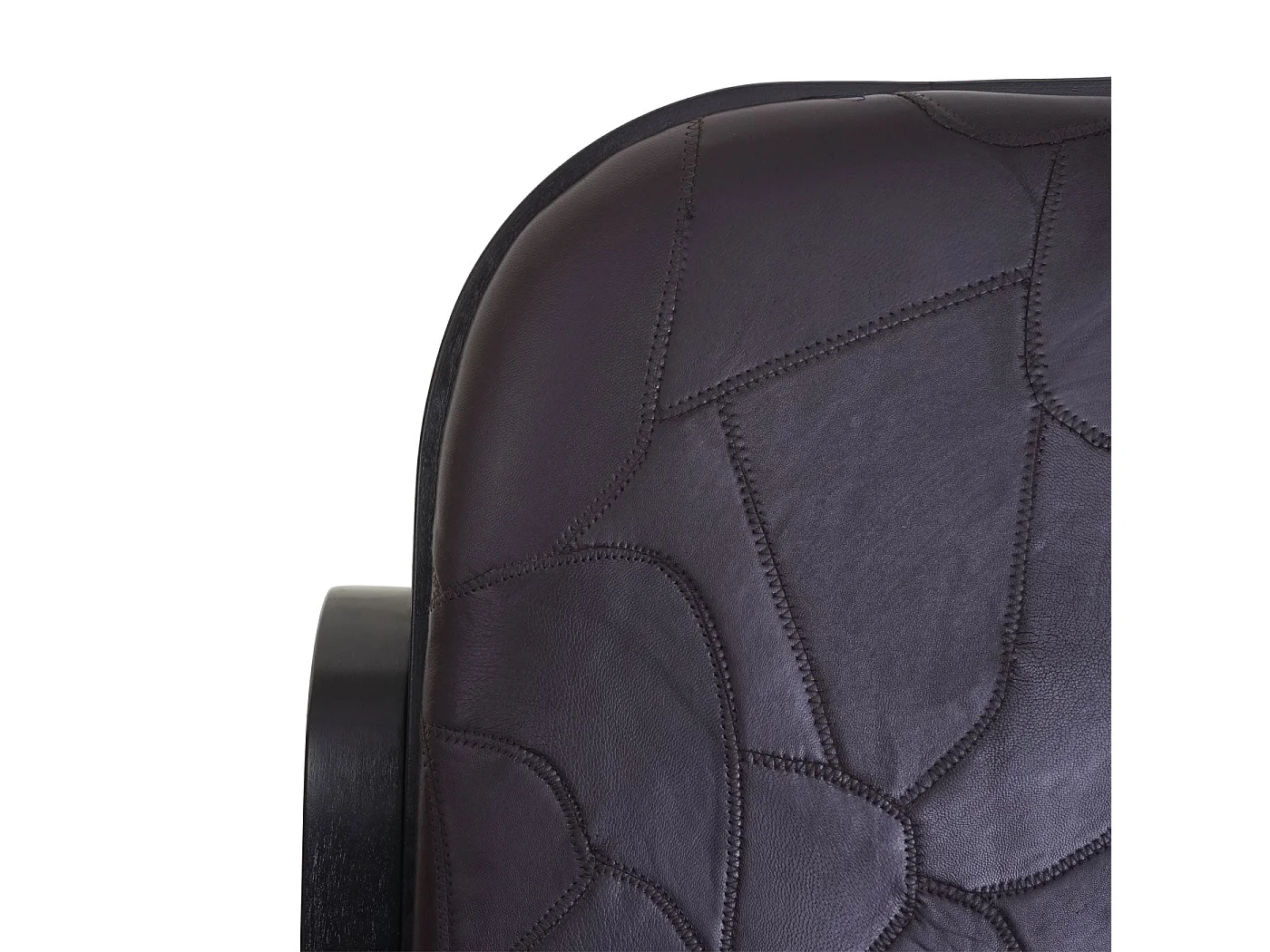 Fauteuil à bascule rocking cuir marron 55 x 90 x 90 cm FAB04021