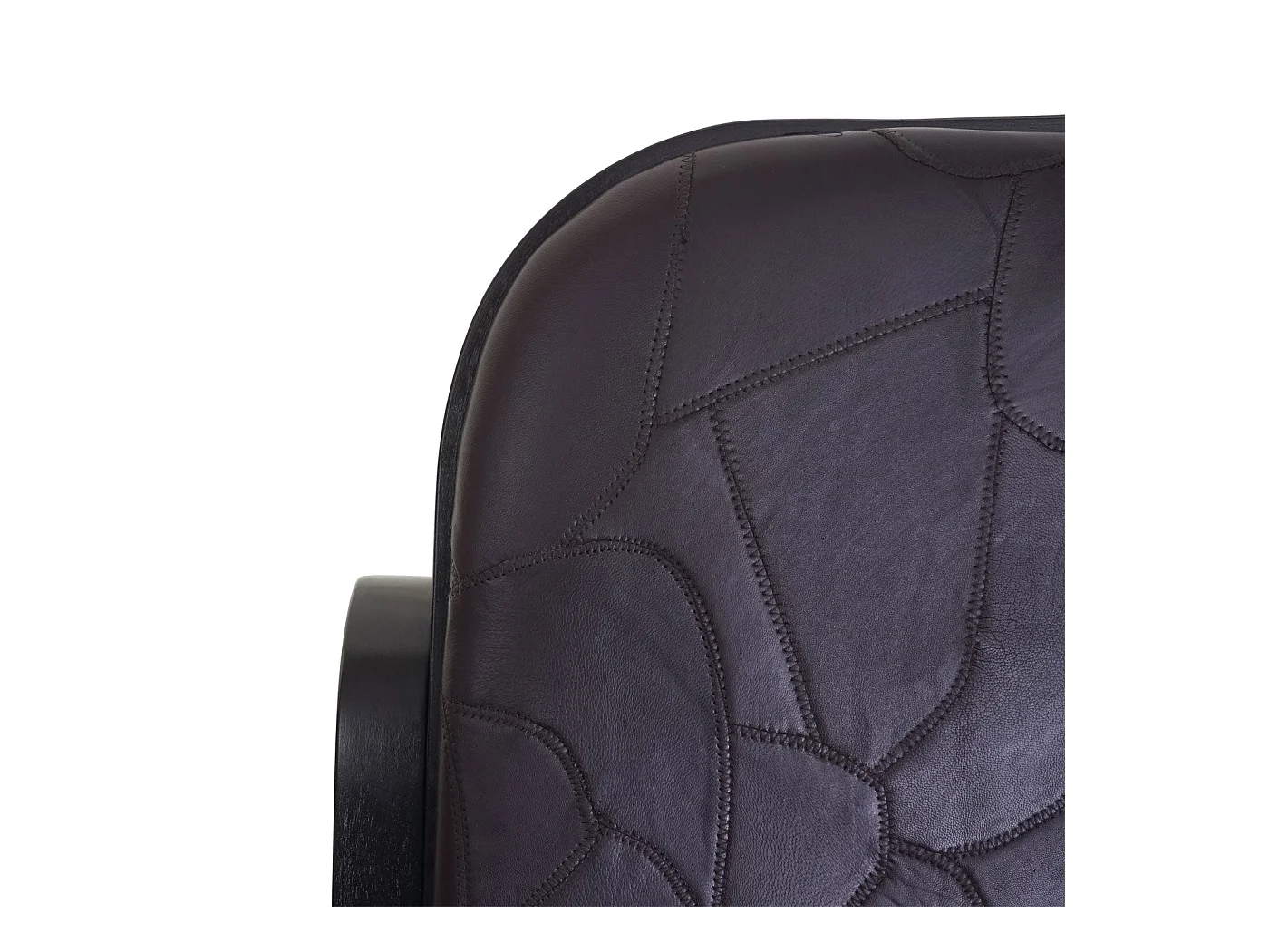 Fauteuil à bascule rocking cuir marron 55 x 90 x 90 cm FAB04021