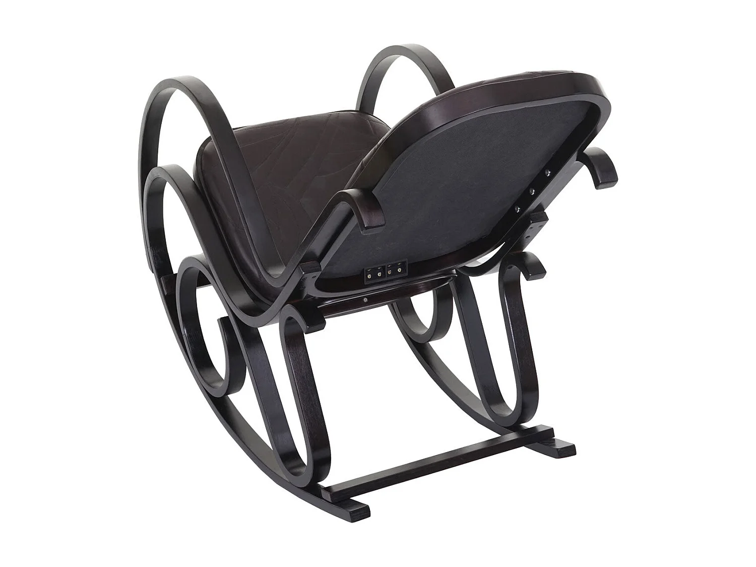 Fauteuil à bascule rocking cuir marron 55 x 90 x 90 cm FAB04021