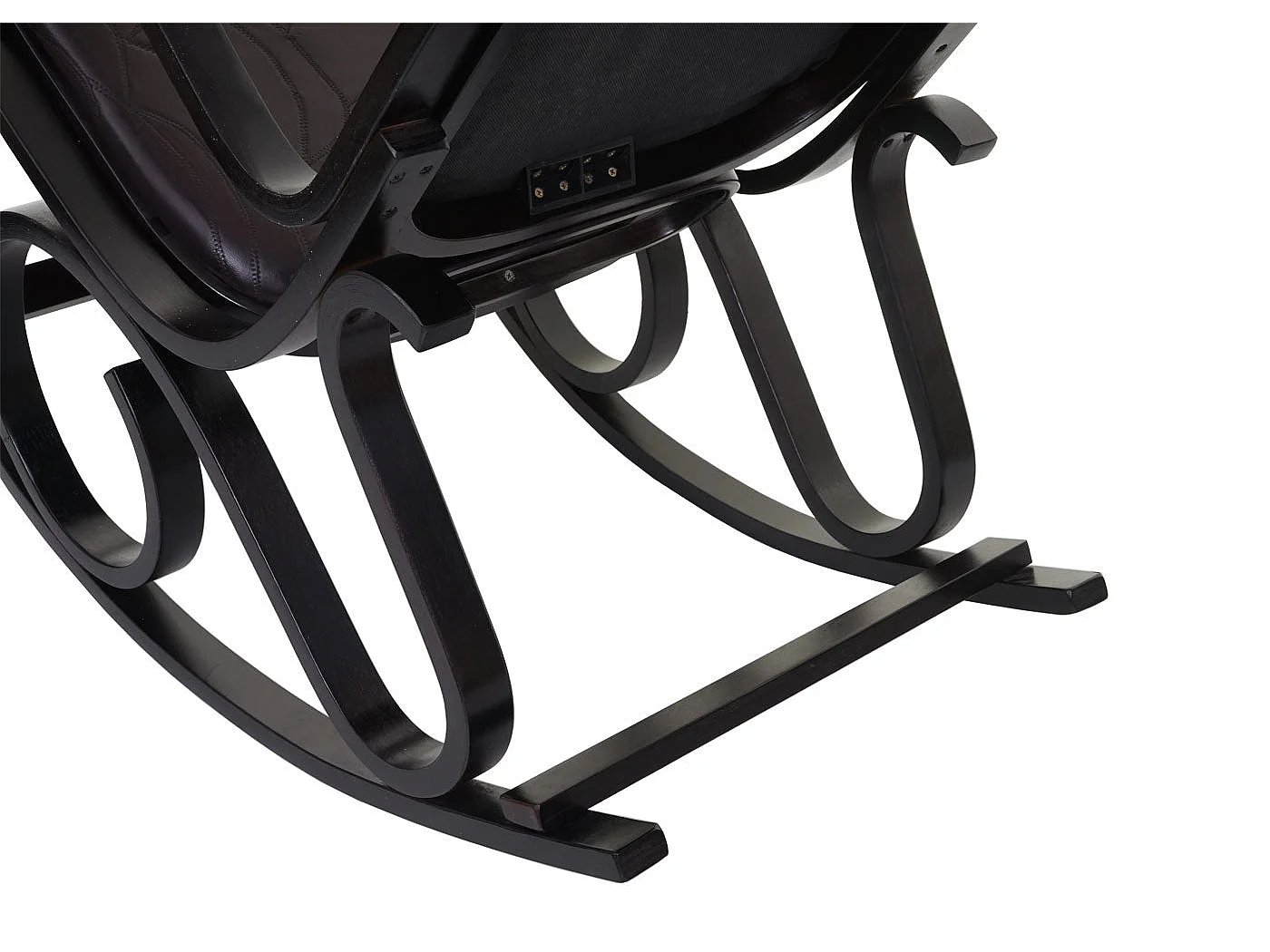 Fauteuil à bascule rocking cuir marron 55 x 90 x 90 cm FAB04021