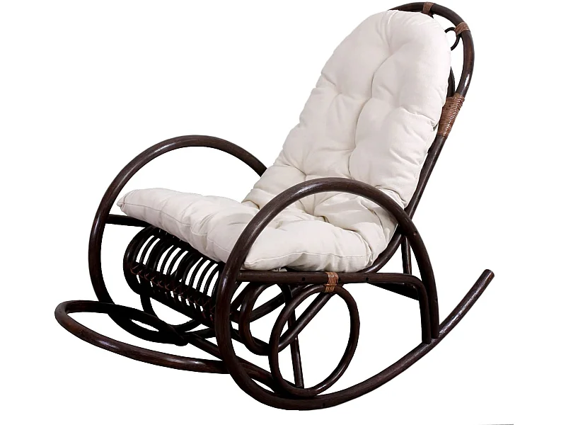 Fauteuil chaise à bascule blanche 58 x 139 x 110 cm 04_0002050