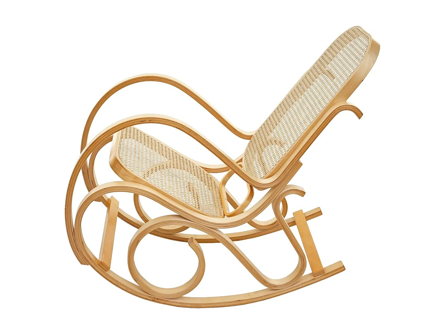 Fauteuil à bascule rocking beige 55 x 96 x 90 cm FAB04022