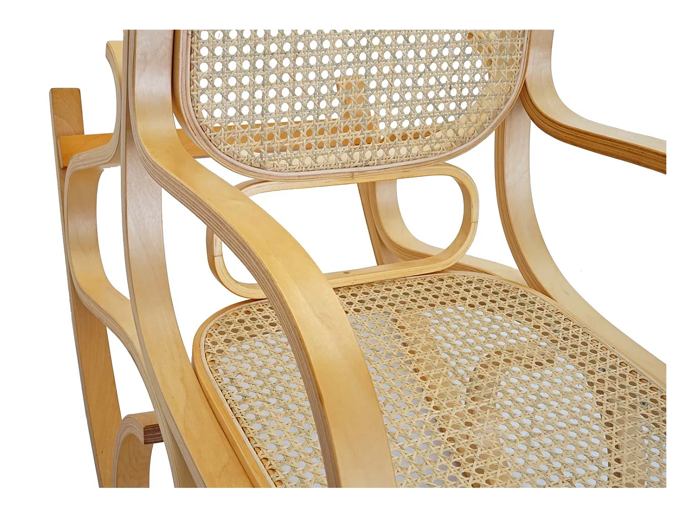 Fauteuil à bascule rocking beige 55 x 96 x 90 cm FAB04022