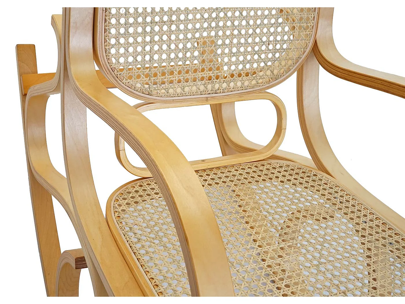 Fauteuil à bascule rocking beige 55 x 96 x 90 cm FAB04022