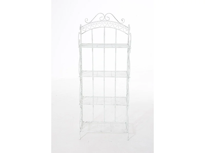 Estante decorativa de hierro para plantas 4 niveles 153x61x33 cm metal blanco EtA10020